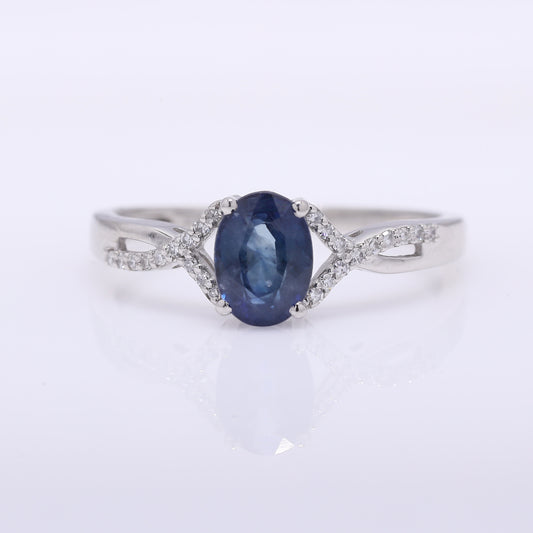 1.27 Ct Oval Mixed Cut Natural Sapphire 950 Platinum Ring