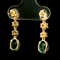 3.11 Ct Oval Emerald 14K Gold Earrings