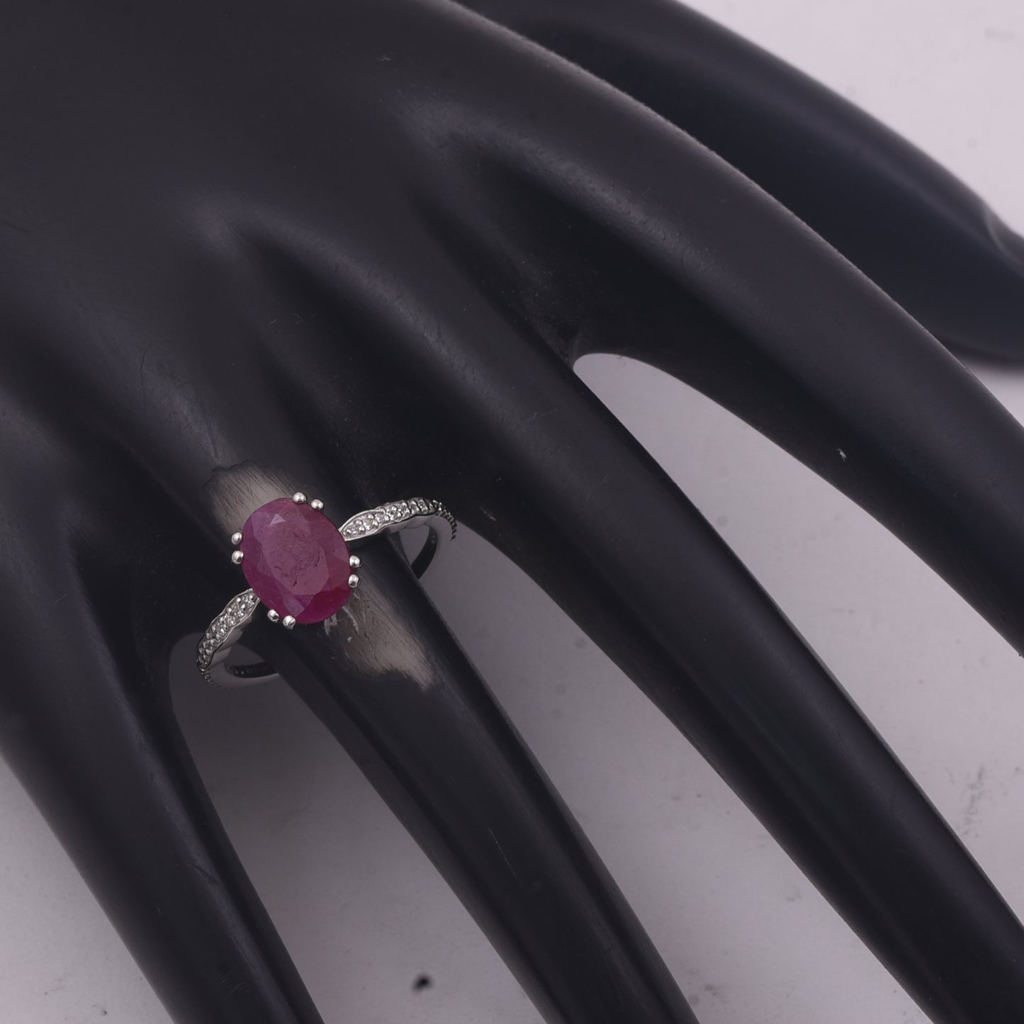 1.72 Ct Oval Mixed Cut Natural Ruby 950 Platinum Ring