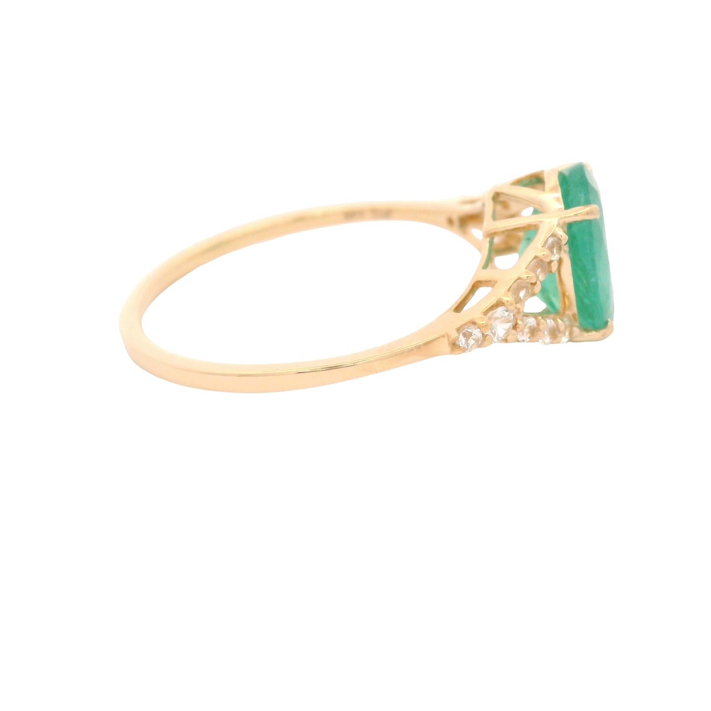 1.79 Ct Oval Emerald 14K Gold Ring