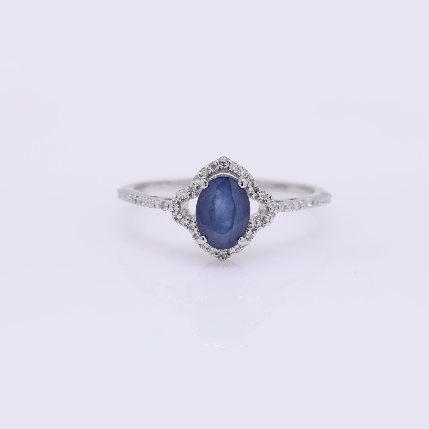 1.33 Ct Oval Mixed Cut Natural Sapphire 950 Platinum Ring