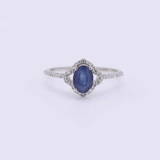 1.33 Ct Oval Mixed Cut Natural Sapphire 950 Platinum Ring