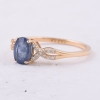 1.19 Ct Oval Natural Sapphire 14K Gold Ring