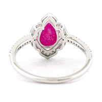 1.54 Ct Pear Mixed Cut Natural Ruby 950 Platinum Ring