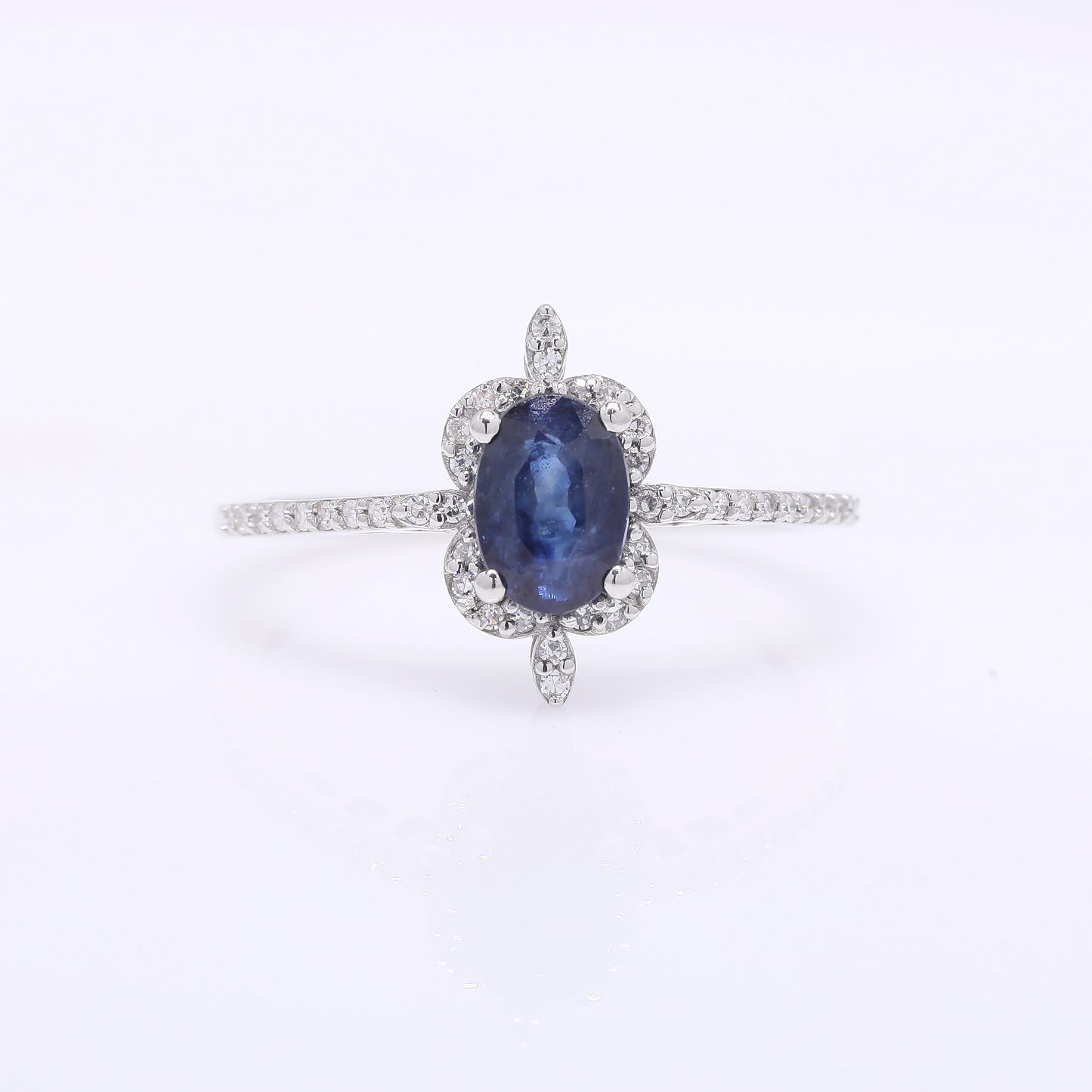1.18 Ct Oval Mixed Cut Natural Sapphire 950 Platinum Ring