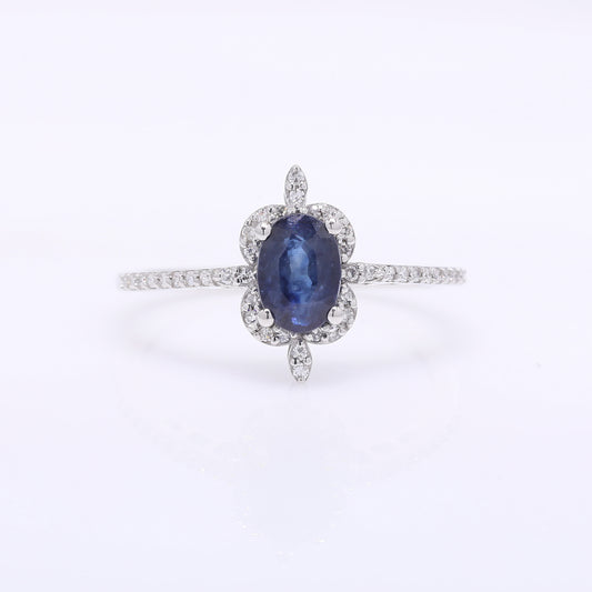 1.18 Ct Oval Mixed Cut Natural Sapphire 950 Platinum Ring