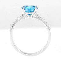 2.32 Carats Blue Lab Grown Diamond 14K Gold Ring