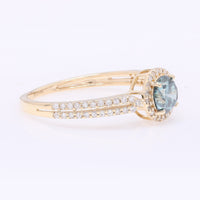 0.80 Ct Round Blue Diamond 14K Gold Ring