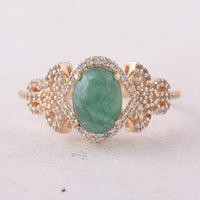 1.90 Ct Oval Emerald 9K Gold Ring