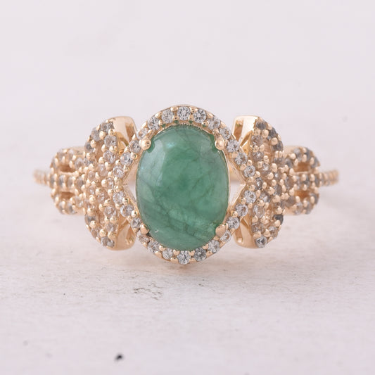 1.90 Ct Oval Emerald 9K Gold Ring