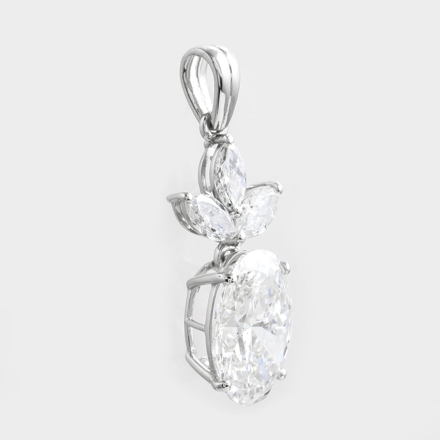 4.04 Ct Oval Lab Grown Diamond 950 Platinum Pendant