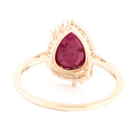2.14 Ct Pear Mixed Cut Natural Corundum Ruby 14K Gold Ring