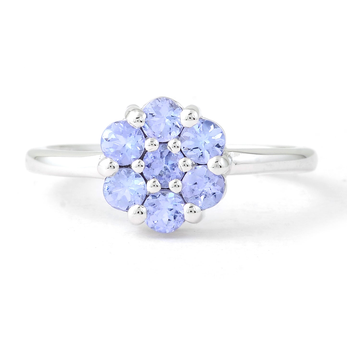 0.75 Ct Round Tanzanite 925 Sterling Silver Ring