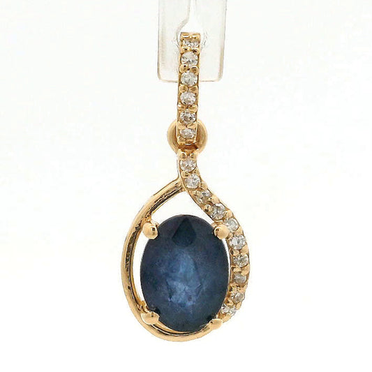 1.13 Ct Oval Sapphire 14K Gold Pendant
