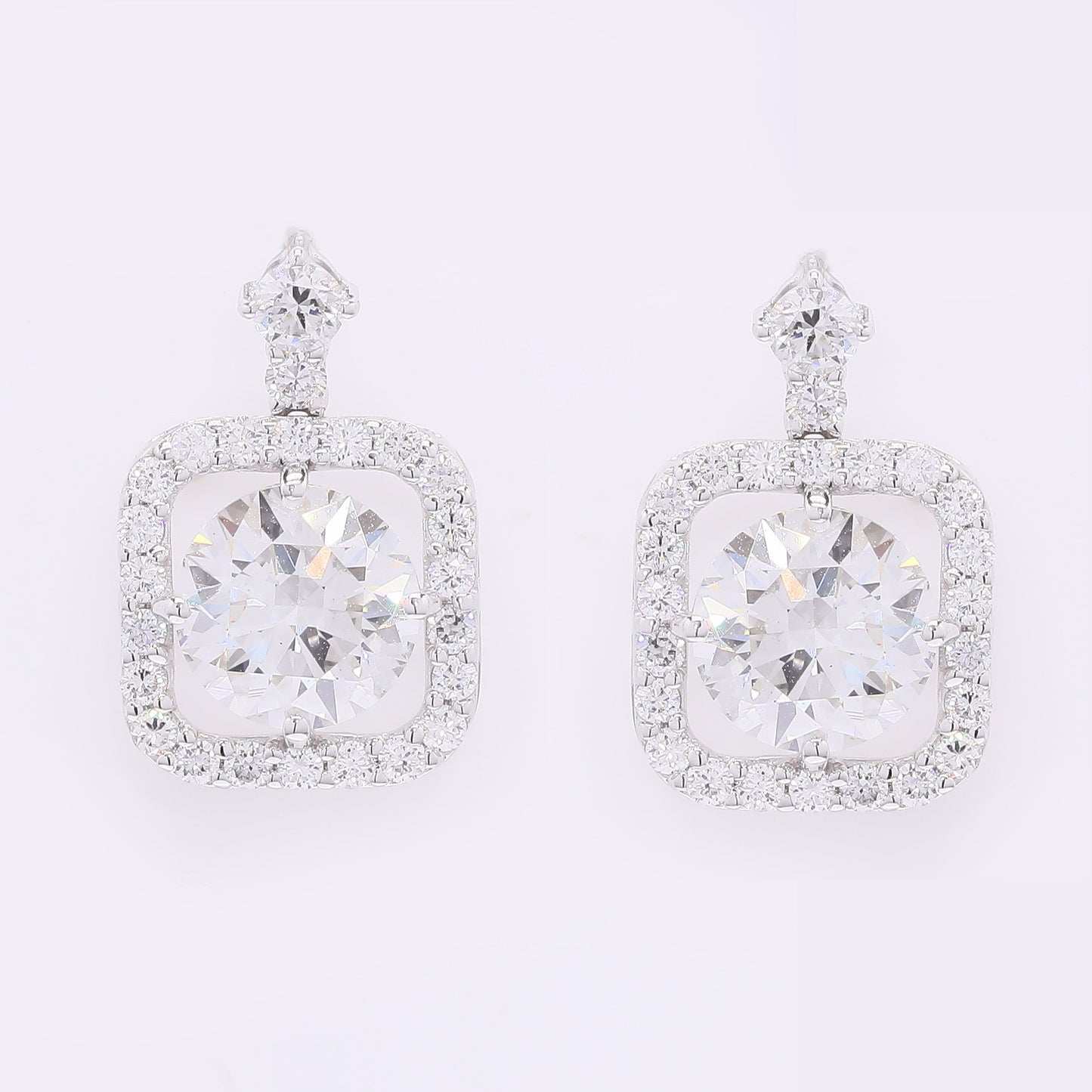3.72 Carats Lab Grown Diamond 14K Gold Earrings