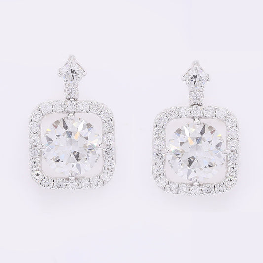 3.72 Carats Lab Grown Diamond 14K Gold Earrings