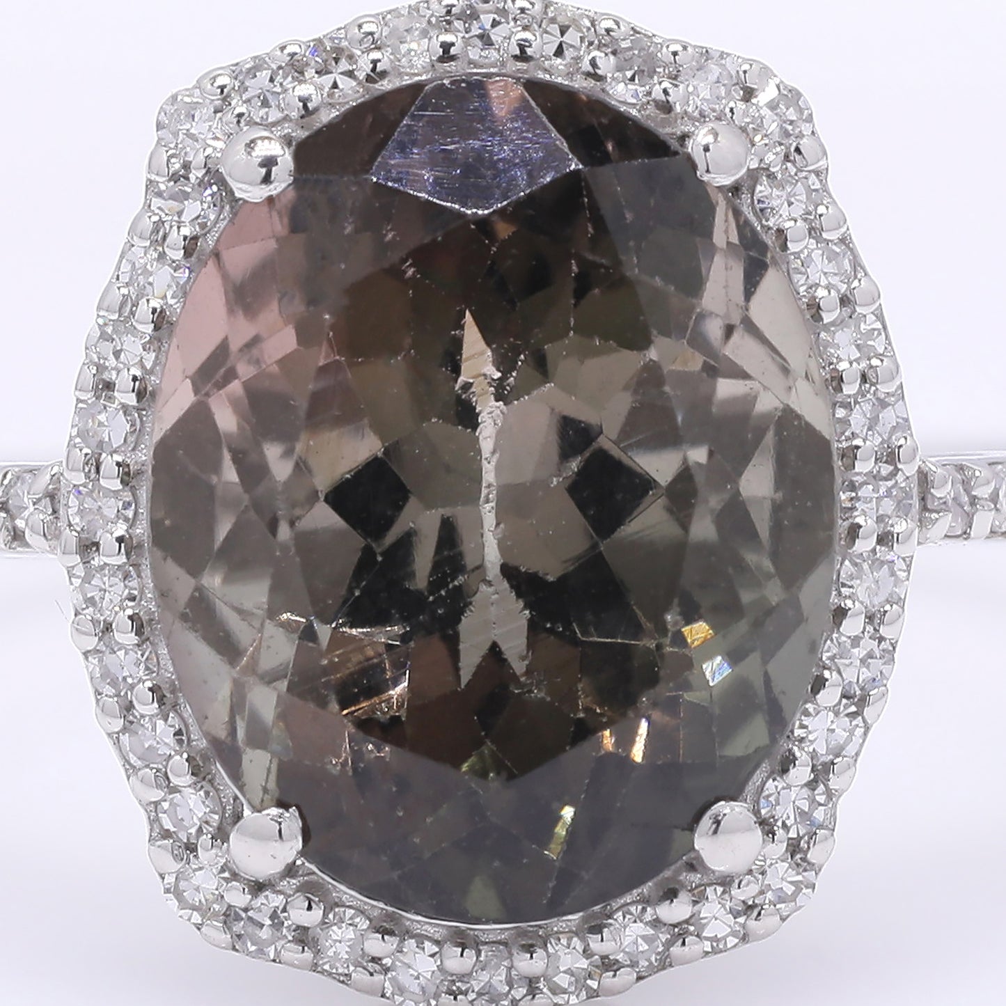 4.14 Ct Oval Mixed Cut Natural Tourmaline 950 Platinum Ring