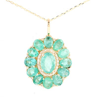 2.66 Ct Oval Emerald 14K Gold Pendant