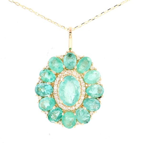 2.66 Ct Oval Emerald 14K Gold Pendant