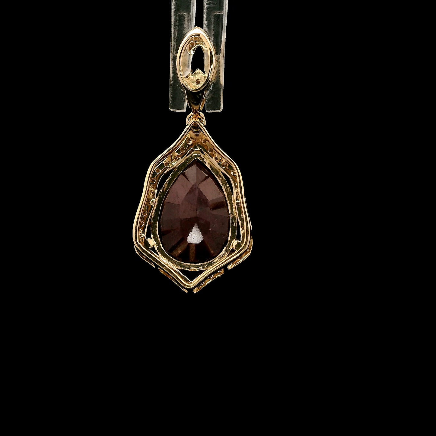 4.24 Ct Pear Mixed Cut Natural Corundum Ruby 14K Gold Pendant
