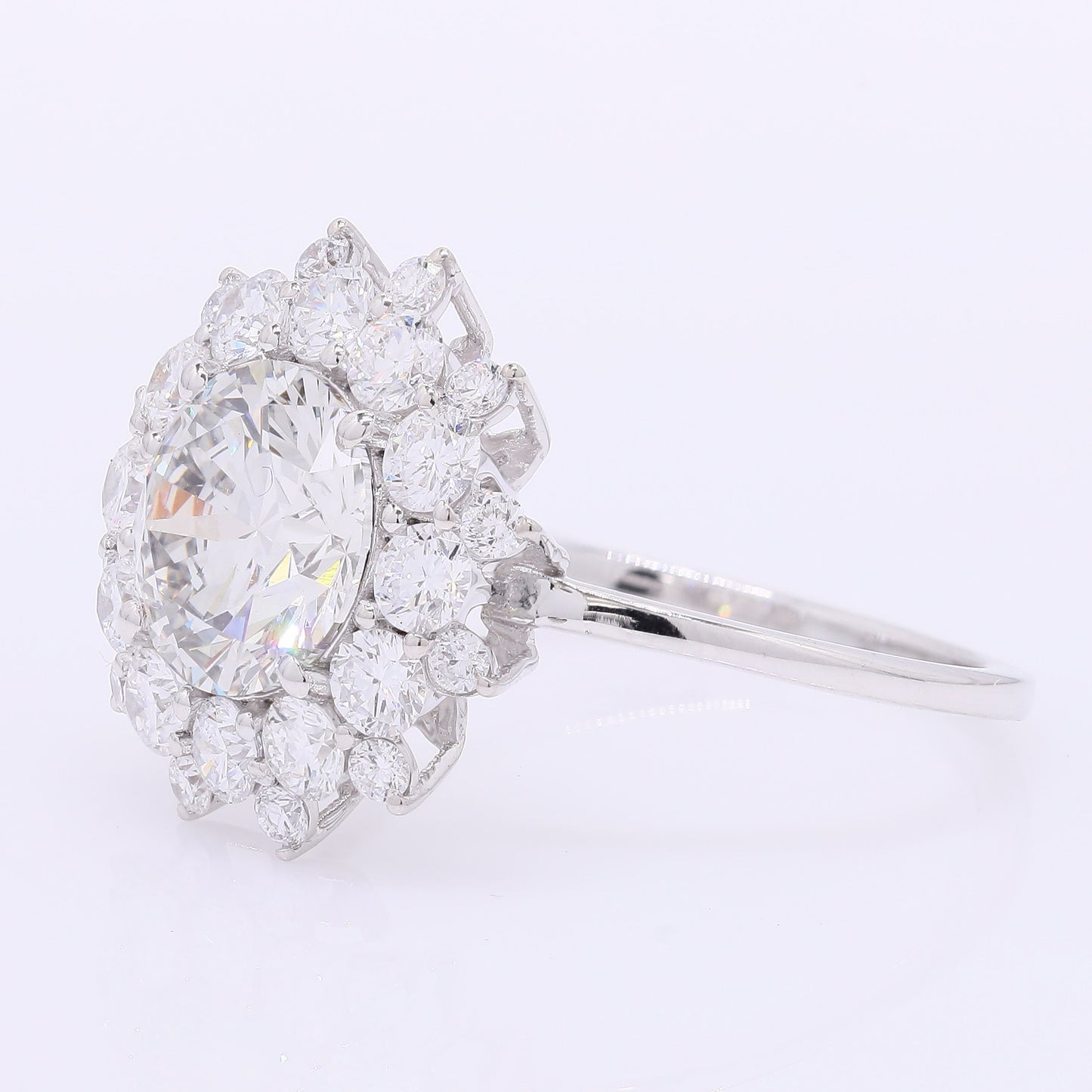 3.14 Carats Lab Grown Diamond 14K Gold Ring