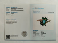 1.23 Ct Octagon Step Cut, Marquise Mixed Cut Natural Emerald 14K Gold Ring