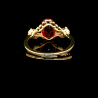 3.38 Ct Oval Mixed Cut Lab Grown Ruby 14K Gold Ring
