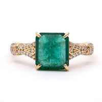 2.60 Ct Octagon Natural Emerald 14K Gold Ring