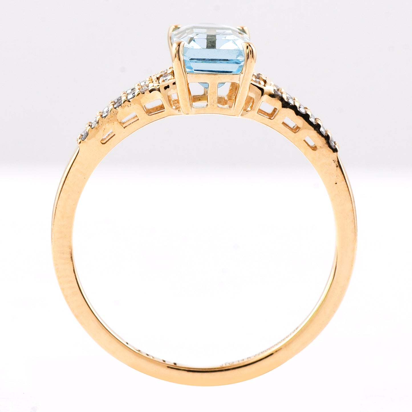 1.15 Ct Octagon Step Cut Natural Aquamarine 14K Gold Ring