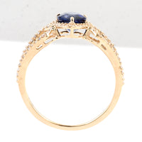 1.76 Ct Pear Mixed Cut Natural Codundum Sapphire 14K Gold Ring