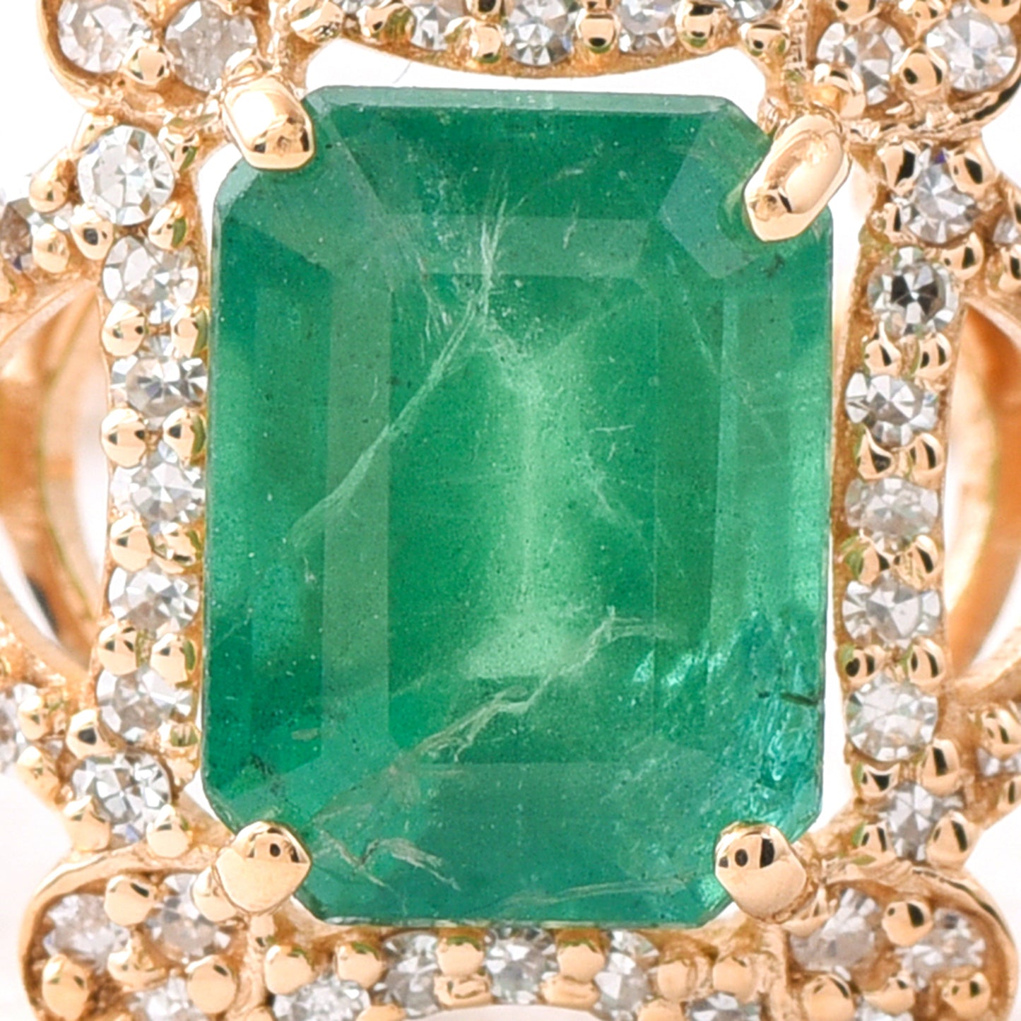 1.69 Ct Octagon Step Cut Natural Emerald 14K Gold Ring