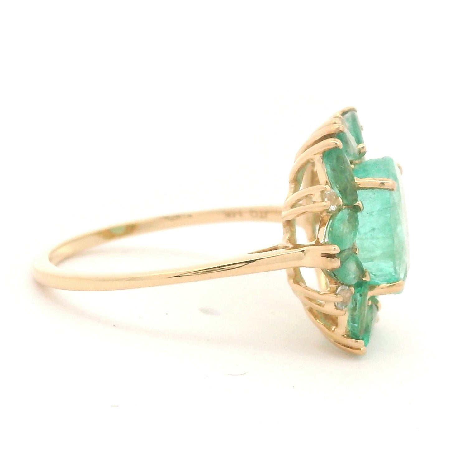 3.35 Ct Oval Emerald 14K Gold Ring