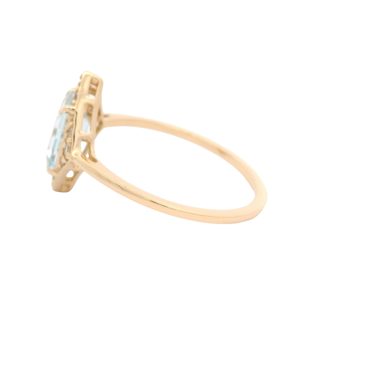 1.10 Ct Octagon Aquamarine 14K Gold Ring