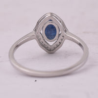 1.15 Ct Oval Mixed Cut Natural Sapphire 950 Platinum Ring