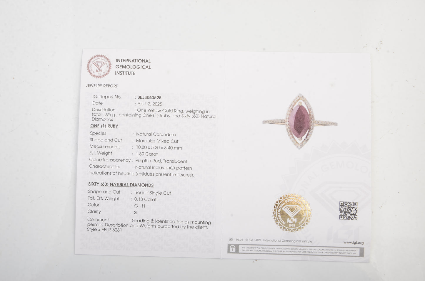 1.87 Ct Natural Codundum Ruby 14K Gold Ring