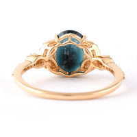2.08 Ct Oval Mixed Cut Natural Tourmaline 14K Gold Ring