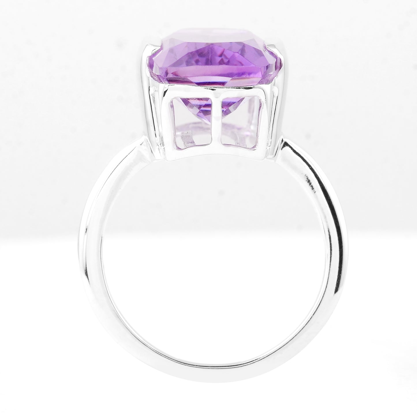 9.88 Ct Cushion Amethyst 925 Sterling Silver Ring