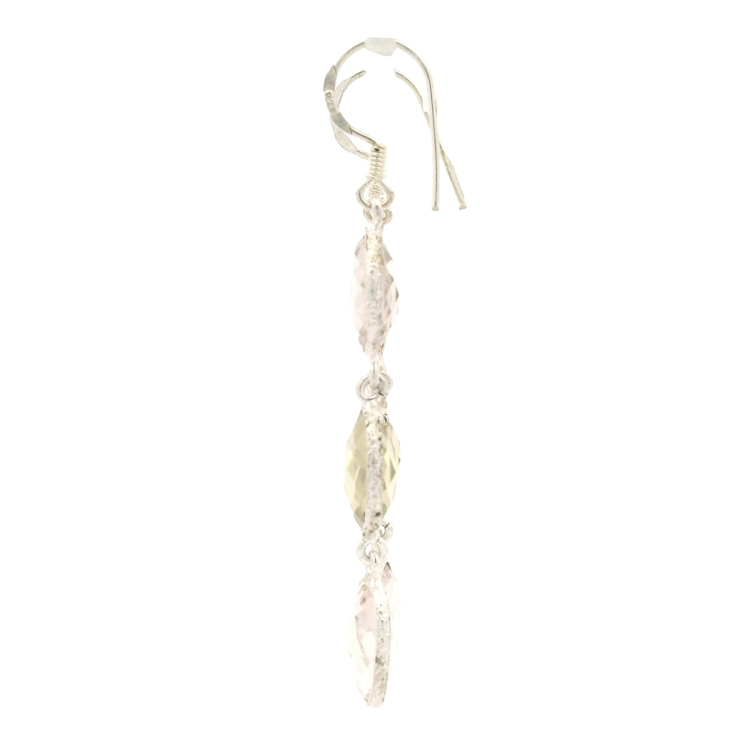 9.40 Ct Rose Quartz, Lemon Quartz 925 Sterling Silver Earrings