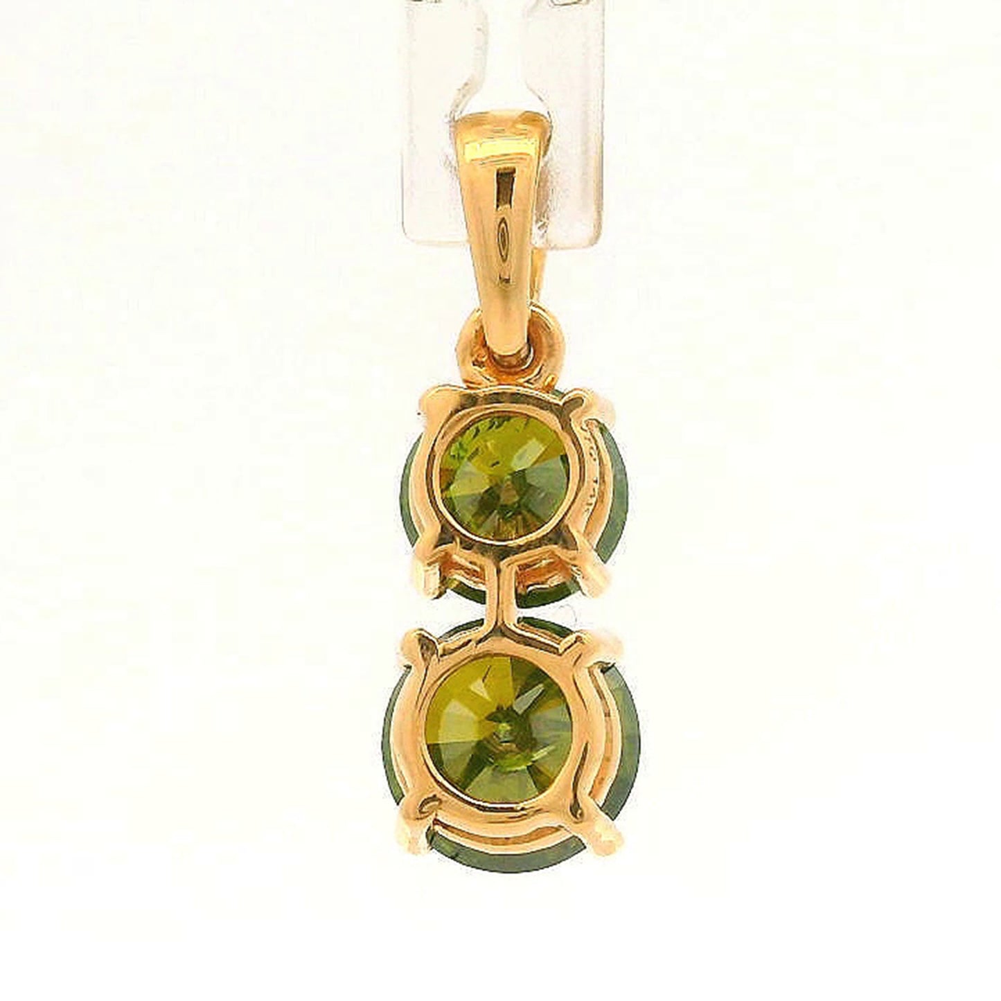 1.07 Ct Round Green Diamond 14K Gold Pendant