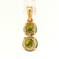 1.07 Ct Round Green Diamond 14K Gold Pendant