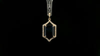 4.45 Ct Octagon Natural Sapphire 14K Gold Pendant