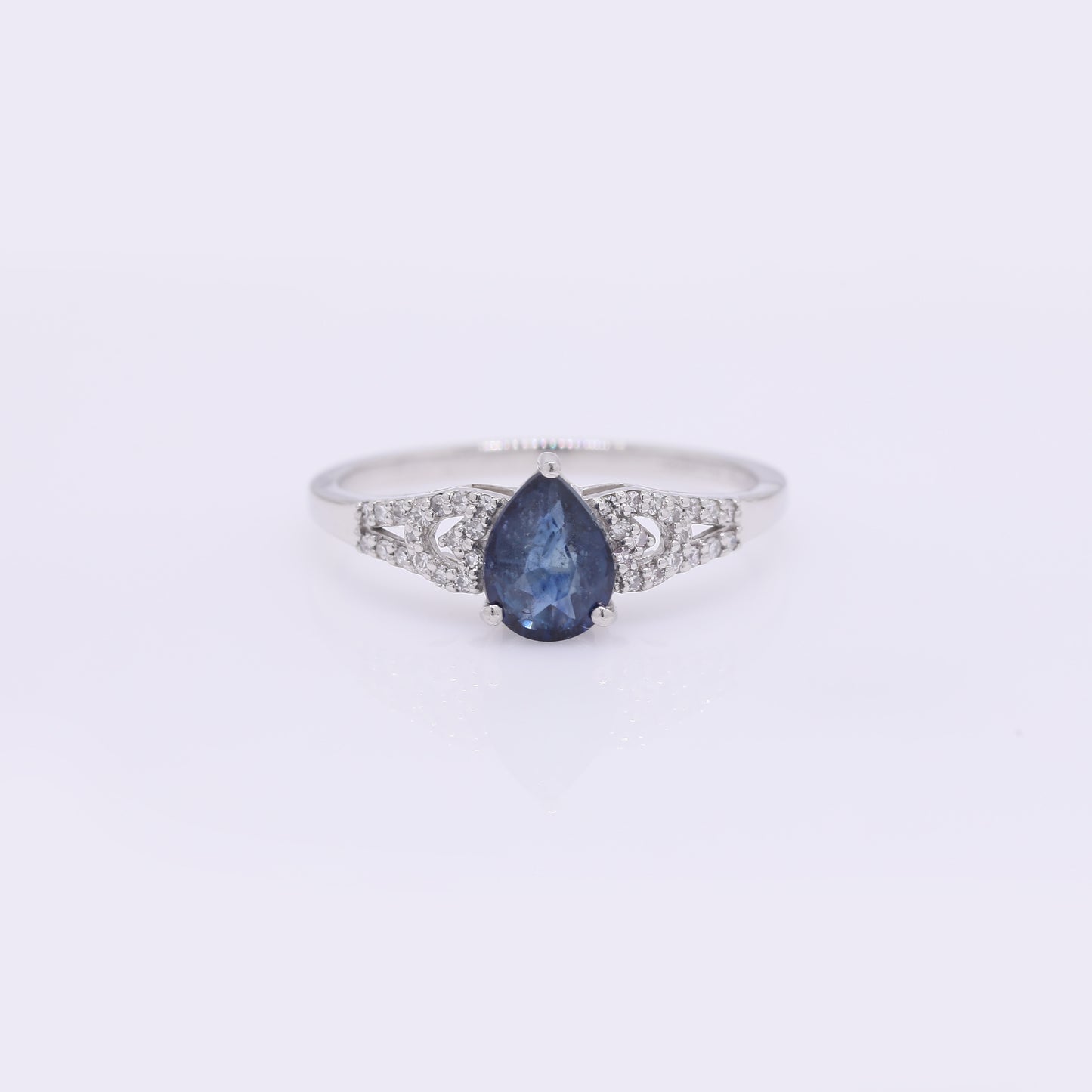 1.33 Ct Pear Mixed Cut Natural Sapphire 950 Platinum Ring