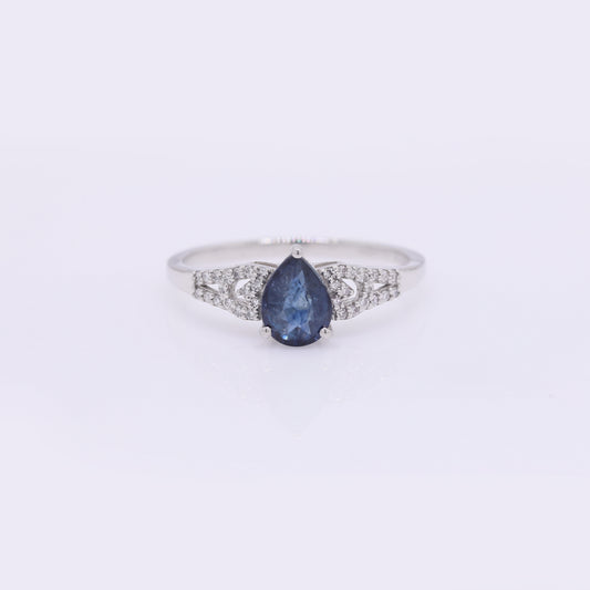 1.33 Ct Pear Mixed Cut Natural Sapphire 950 Platinum Ring