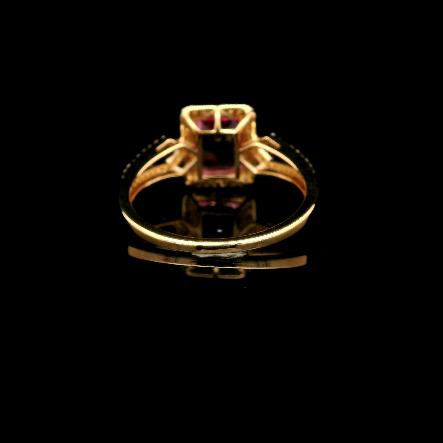 2.20 Ct Emerald Cut Lab Grown Pink Sapphire 14K Gold Ring