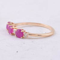 1.11 Ct Round Natural Ruby 14K Gold Ring