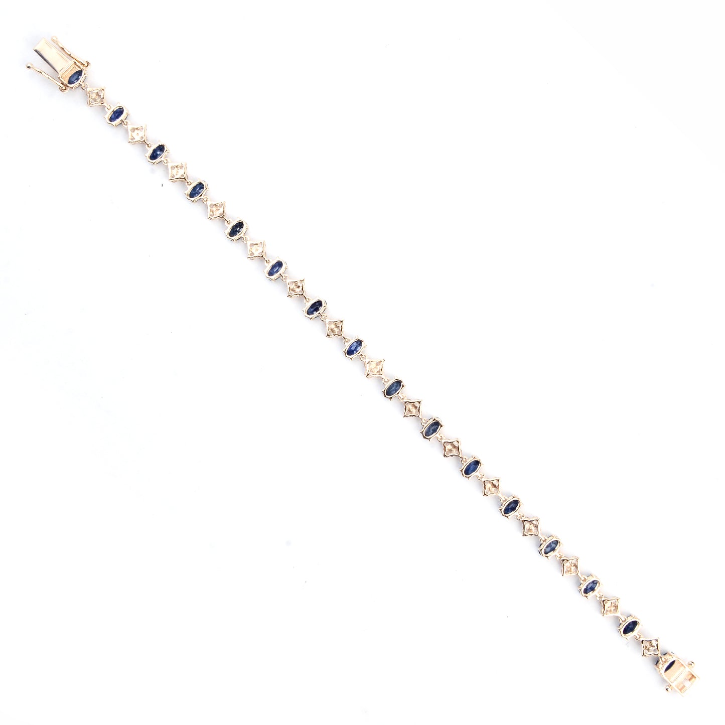 6.49 Ct Oval Sapphire 14K Gold Bracelet