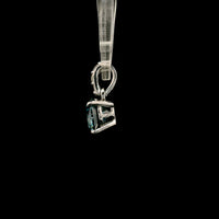 1.59 Carats Blue Lab Grown Diamond 14K Gold Pendant