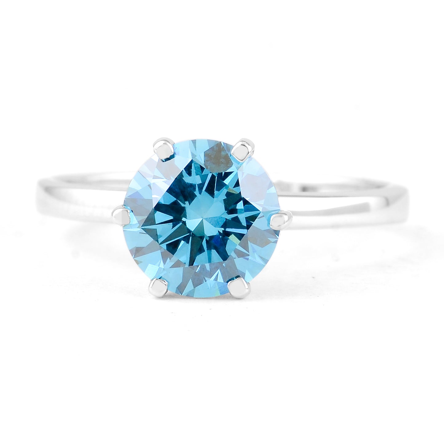 2.00 Carats Blue Lab Grown Diamond 14K Gold Ring