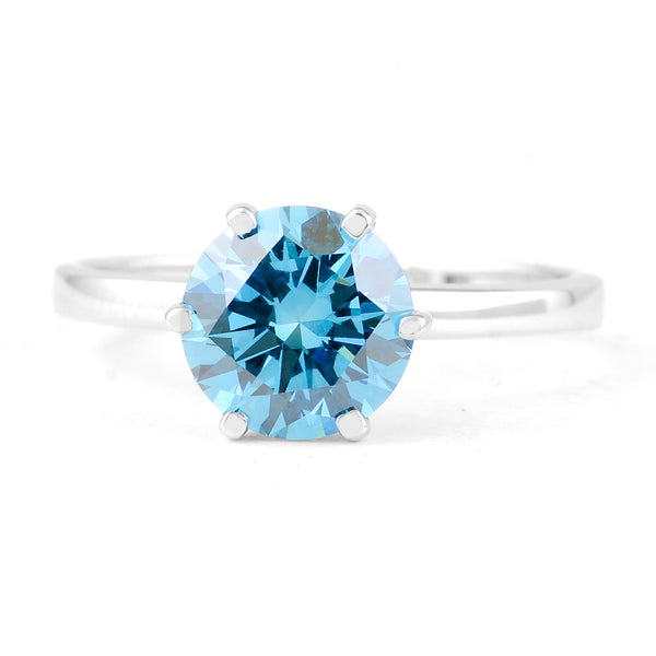 2.00 Carats Blue Lab Grown Diamond 14K Gold Ring