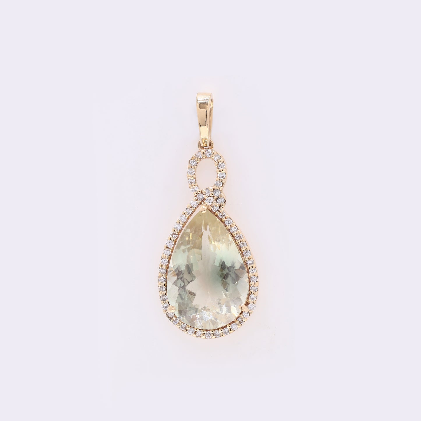 4.10 Ct Pear Mixed Cut Natural Sunstone 14K Gold Pendant
